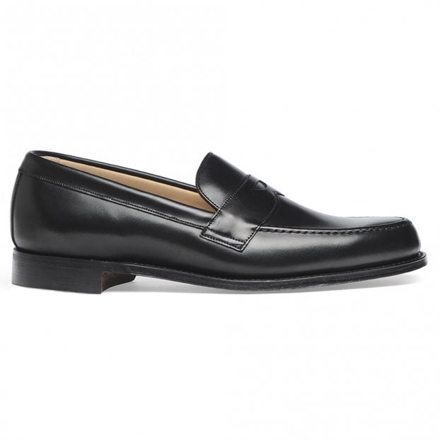 Hudson Penny Loafer in Black Calf Leather