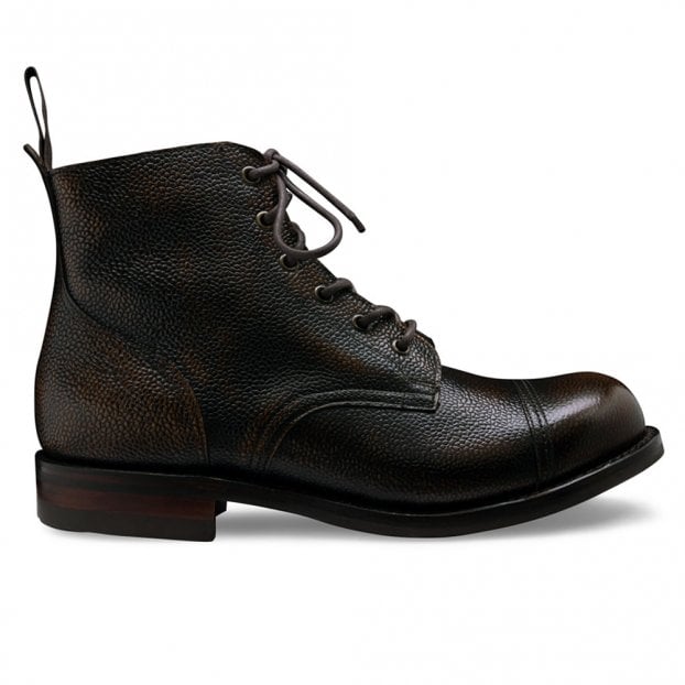 Hurricane R Military Style Derby Boot in Bronze Rub Off Grain Leather