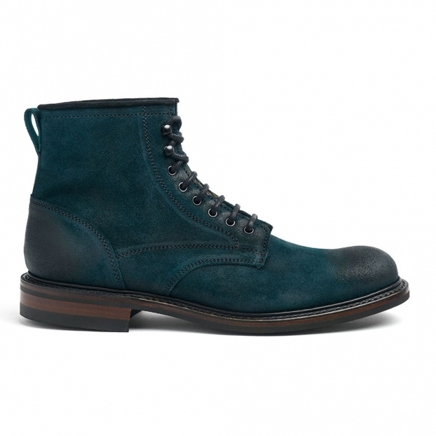 Jaxson II R Derby Boot in Teal Burnished Suede