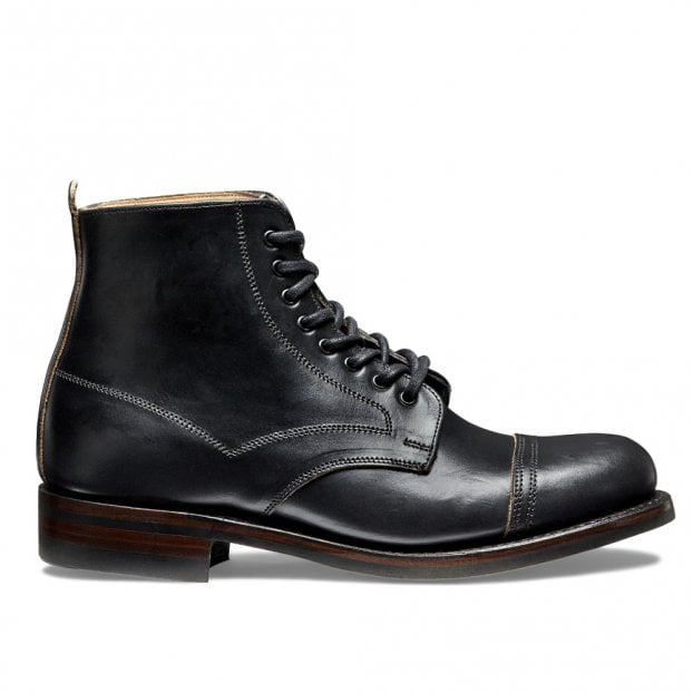 Jess Capped Derby Boot in Black Chromexcel Leather