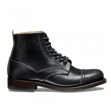Jess Capped Derby Boot in Black Chromexcel Leather
