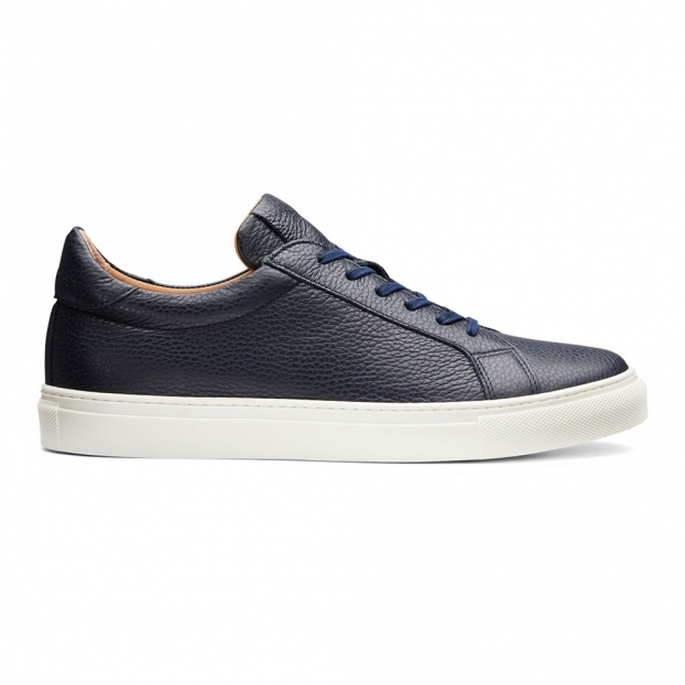 Kelham Trainer in Navy Grain Leather