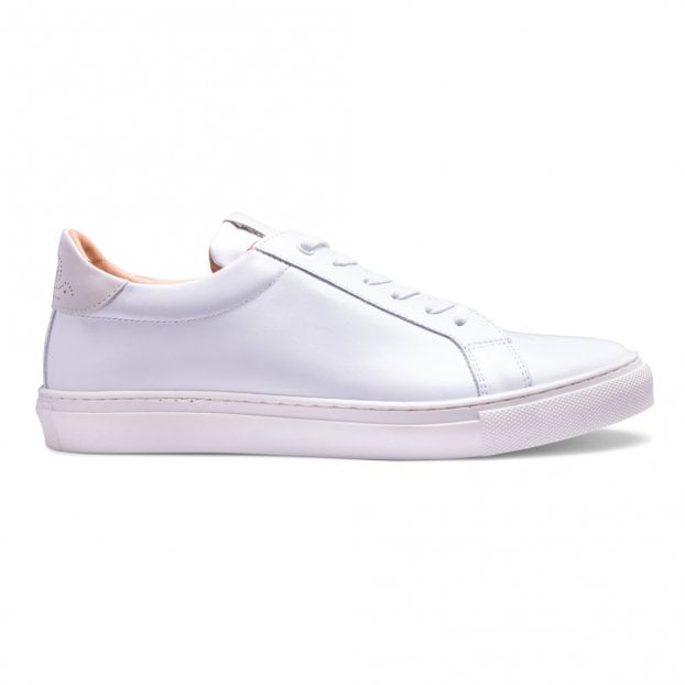 Kelham Trainer in White/Off White Leather