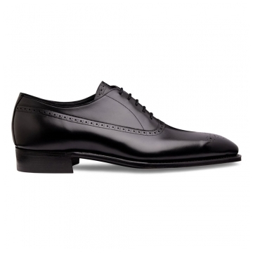 Lancaster Capped Oxford in Black Calf Leather
