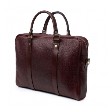 Laptop Bag in Burgundy Grain Leather