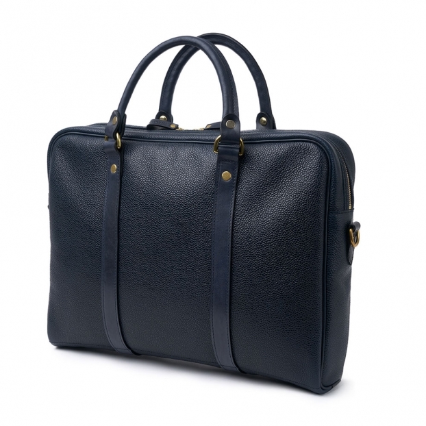 Laptop Bag in Navy Grain Leather