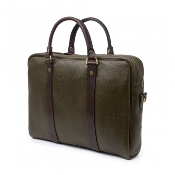 Laptop Bag in Olive Grain Leather