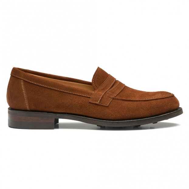 Lily RF Penny Loafer in Sorrel Calf Suede