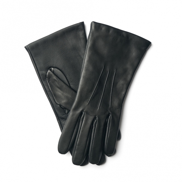 Maisie Women's Cashmere-Lined Black Leather Gloves