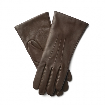 Maisie Women's Cashmere-Lined Brown Leather Gloves