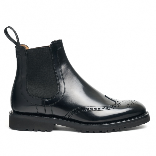 Mia GV Chelsea Boot in Black Bookbinder Leather