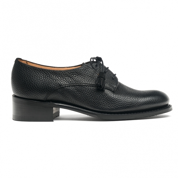 Mindy D Derby in Black Grain Leather