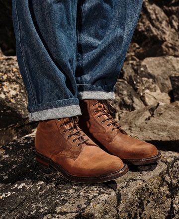 Winterfold R Derby Boot in Rust Waxy Leather | Shop Now