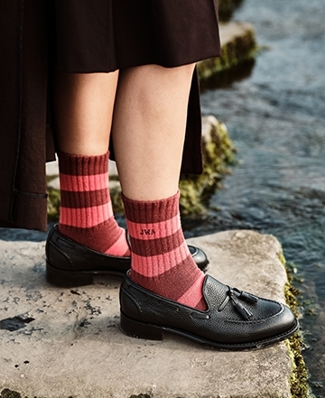 Harriette D Tassel Loafer in Black Grain Leather | Shop Now