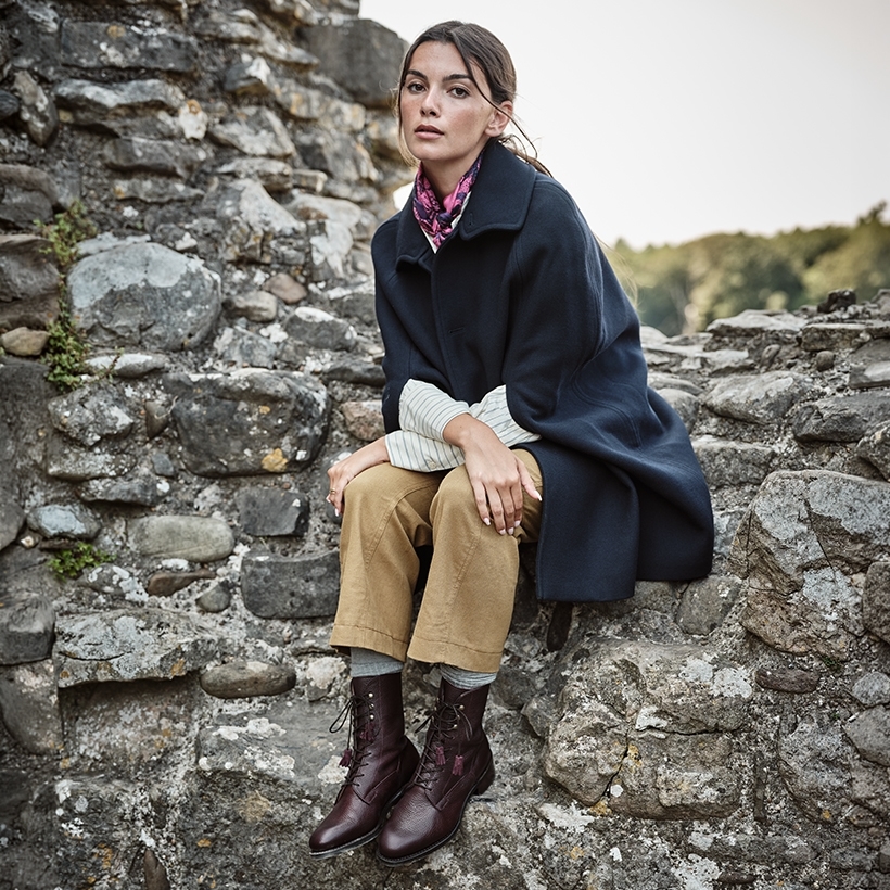 Rose D Derby Boot in Merlot Grain Leather | Shop Now