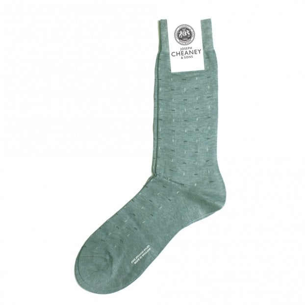 Moulton Light Denim Mix Mens Line Stitch Socks