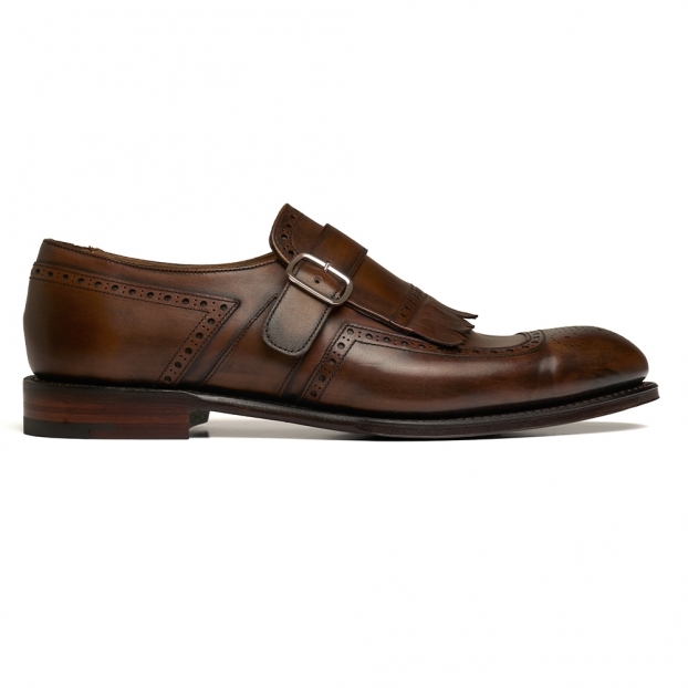 Muirfield Monk Shoe in Bronze Espresso Calf Leather