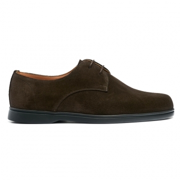 Peel Derby Shoe in Pony (Dark Brown) Suede