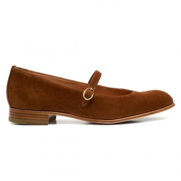 Phoebe Mary Jane Shoe in Sorrel Calf Suede