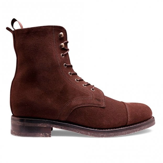 Salcey Derby Boot in Dark Brown Eco-Buck Suede