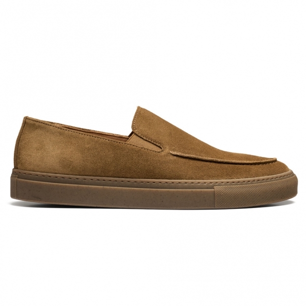 Santorini Apron Loafer in Sigaro Suede