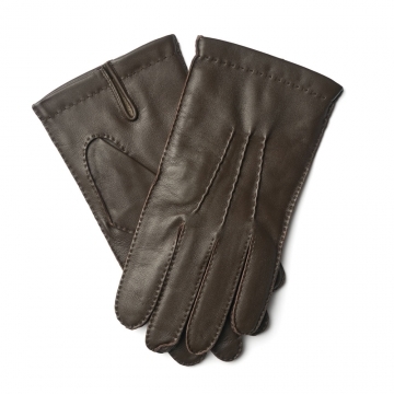 Shaftesbury Men's Cashmere-Lined Brown Leather Gloves