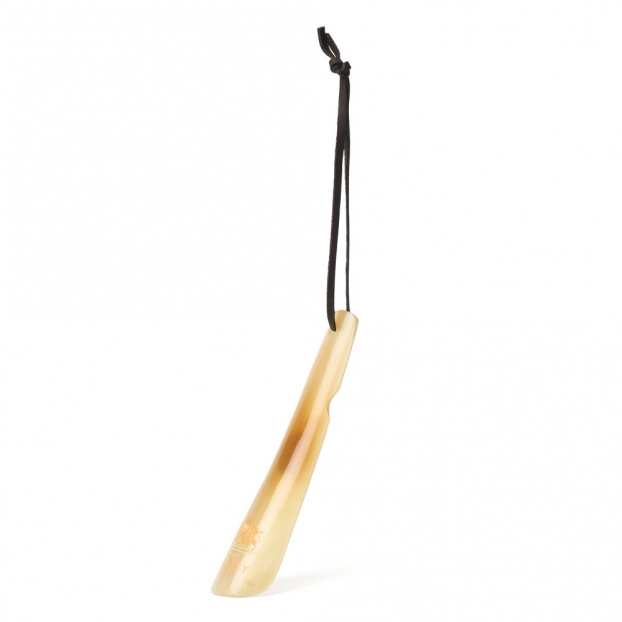 Shoe Horn With Leather Thong - 7 Inches