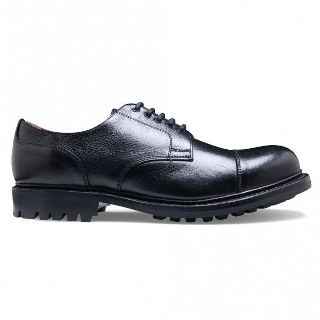Spitfire II C Military Style Derby in Jet Black Kudu Leather