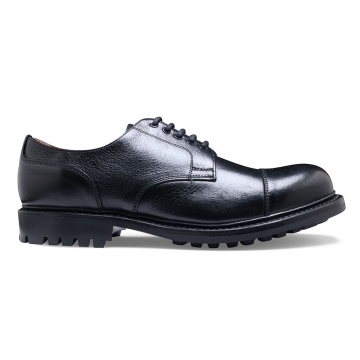 Spitfire II C Military Style Derby in Jet Black Kudu Leather