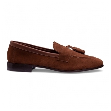 Timothy Tassel Loafer in Rustique Brown Suede