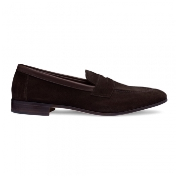 Toby Penny Loafer in Bitter Chocolate Suede