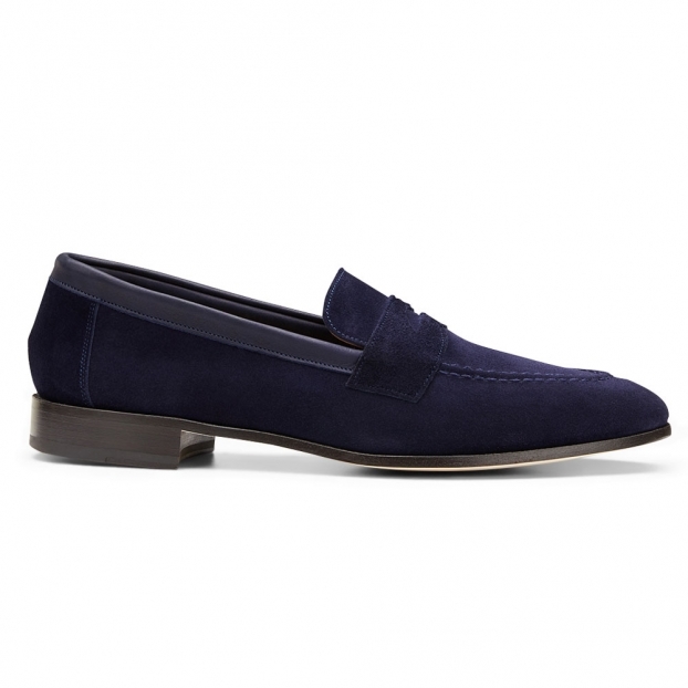 Toby Penny Loafer in Indigo Suede