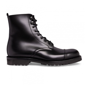 Trafalgar Capped Derby Boot in Black Calf Leather