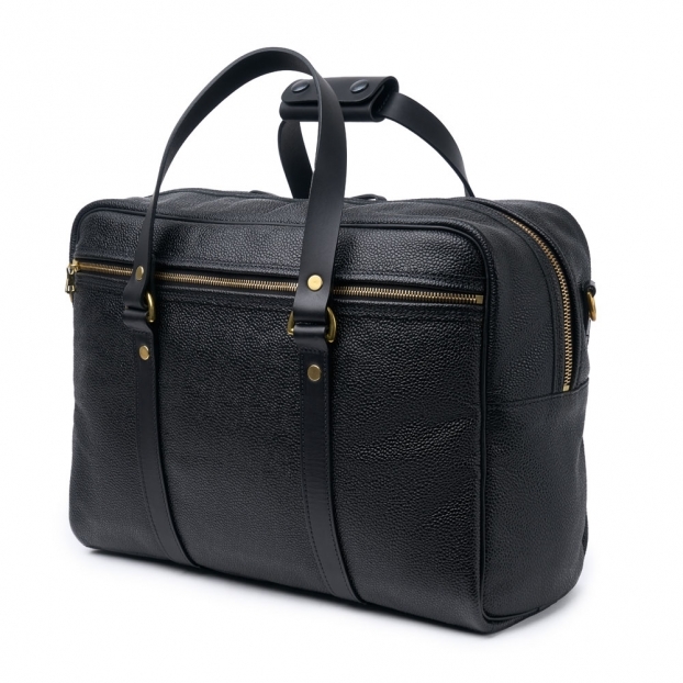 Traveller Bag in Black Grain Leather