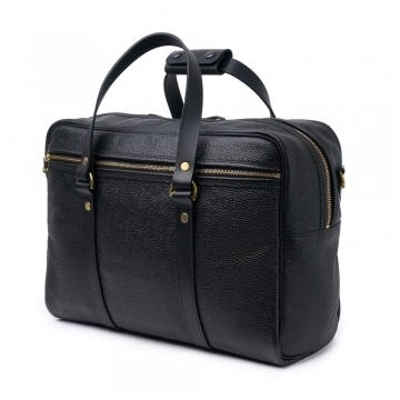 Traveller Bag in Black Grain Leather