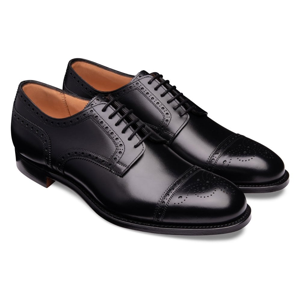 Cheaney Union | Men's Black Leather Semi Brogue | Made in England