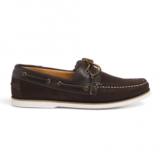 Walter Boat Shoe in Brown Suede/Leather