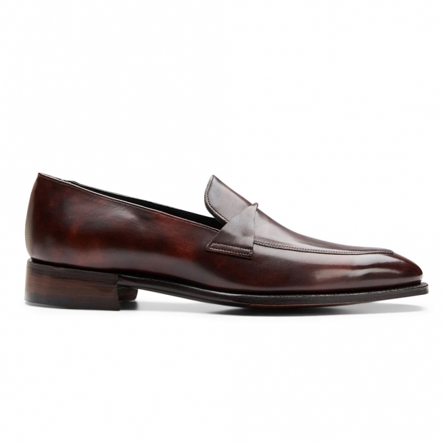 Wandsworth Twisted Saddle Apron Loafer in Brown Museum Calf Leather