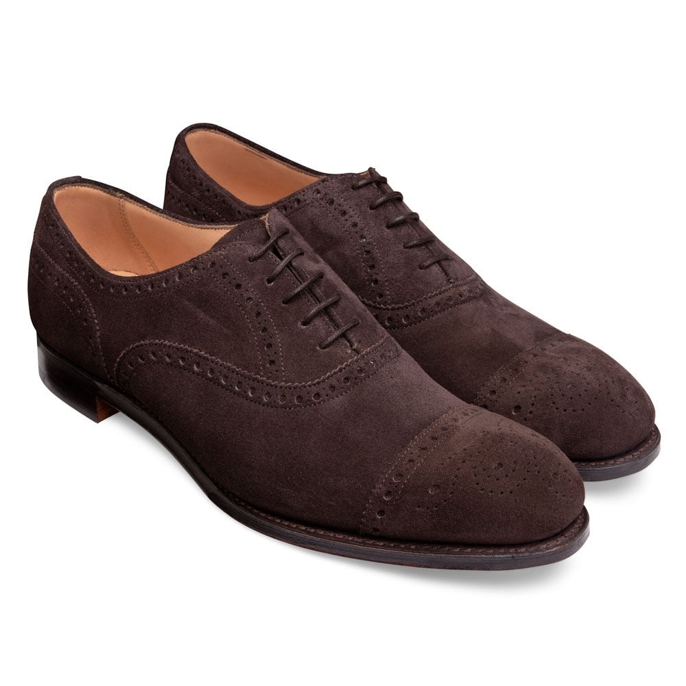Cheaney Wilfred | Men's Brown Suede Semi Brogue | Made in England