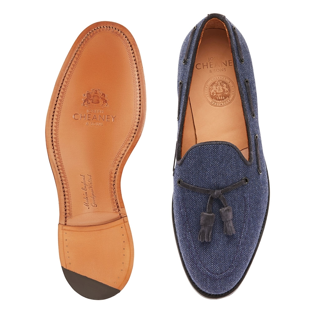 Joseph Cheaney & Sons Blue Wills Tassel Loafer Slip-On Loafers Joseph Cheaney & Sons | There main image 4