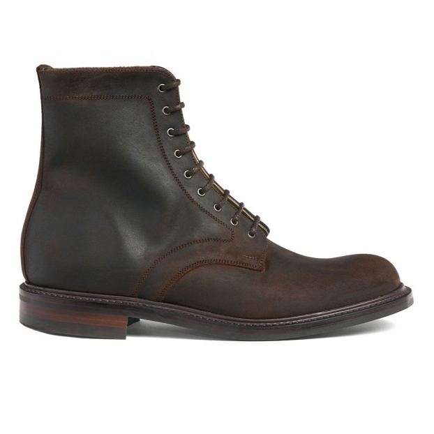 Winterfold R Derby Boot in Brown Waxy Leather