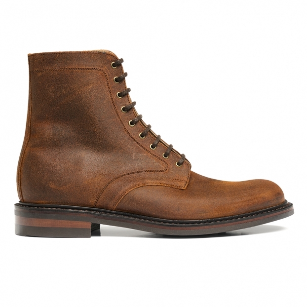 Winterfold R Derby Boot in Rust Waxy Leather
