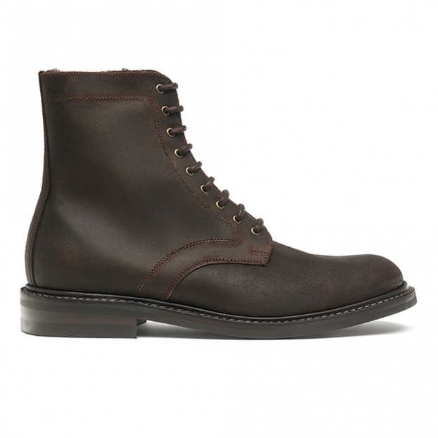 Winterfold R Shearling Lined Derby Boot in Brown Waxy Leather