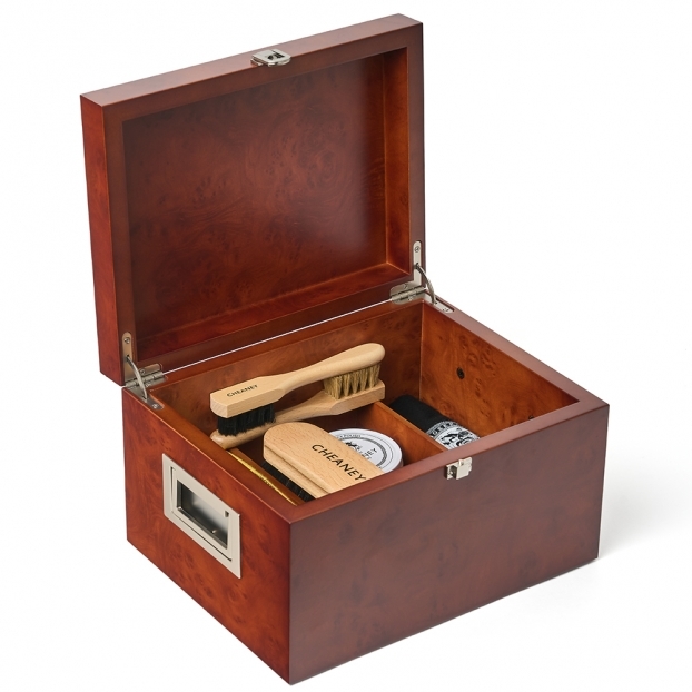 Wooden Valet Shoe Care Box