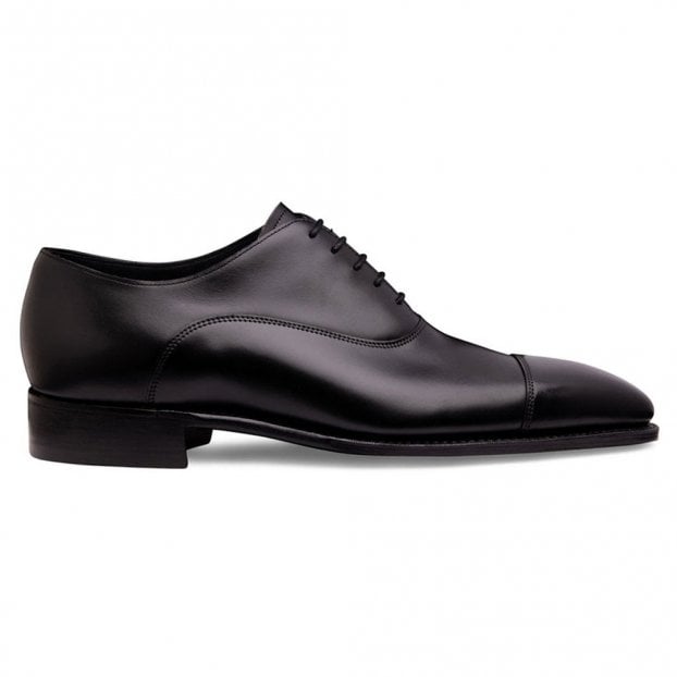 York Capped Oxford in Black Calf Leather